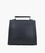 Load image into Gallery viewer, Black push-lock messenger bag
