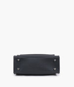 Load image into Gallery viewer, Black push-lock messenger bag
