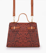 Load image into Gallery viewer, Brown crocodile cross-body bag with top-handle
